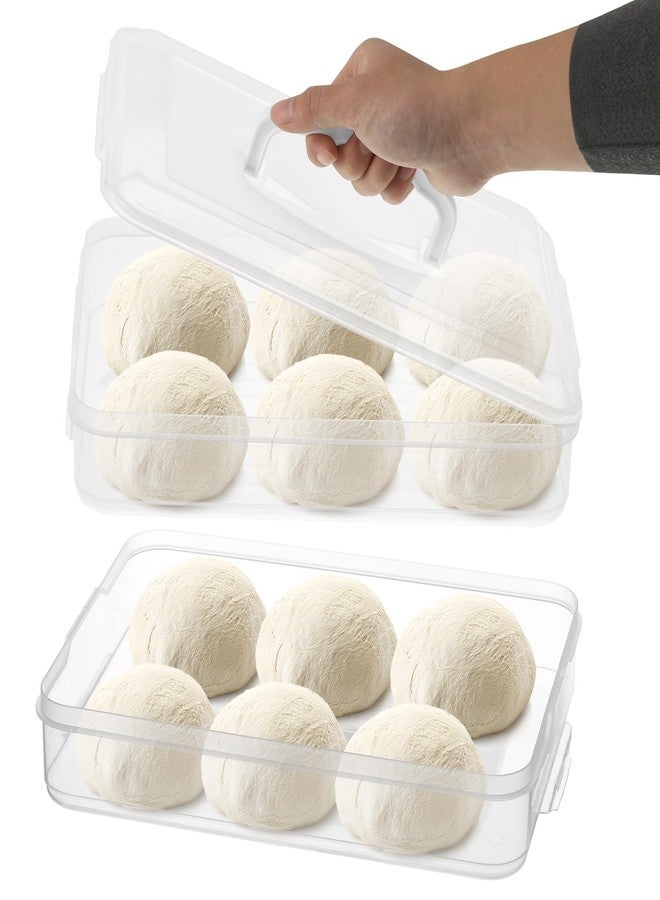 FMOACEN 3PCS Pizza Dough Proofing Box, 12.2 x 8.6 Inch Clear Plastic Pizza Dough Tray with Handle and Lid Bread Fermentation Storage Boxes Container Rectangular Household Pizza Dough Trays with Cover - Image 5